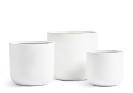 Кашпо TREEZ ERGO - Just - Цилиндр - Белый камень