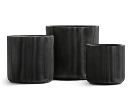 Кашпо TREEZ ERGO - Jet - Цилиндр - Антрацит