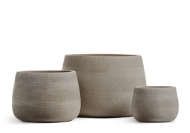 Кашпо TREEZ ERGO - Graphics - Низкая чаша - Капучино