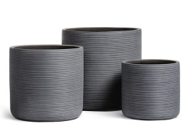Кашпо TREEZ ERGO - TreeLine - Цилиндр - Дымчато-серый бетон