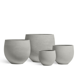 Кашпо TREEZ ERGO - Concrete - Чаша -  Светло-серый бетон