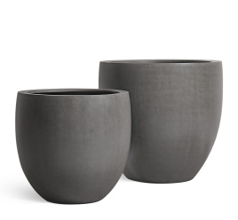 Кашпо TREEZ Effectory - Beton - Большой округлый конус - Тёмно-серый бетон
