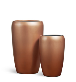 Кашпо TREEZ Effectory - Metal - Высокий округлый конус - Лаковое тёмное золото