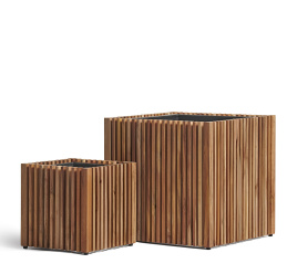 Кашпо TREEZ Effectory - Timberline - Куб - Тёмное дерево