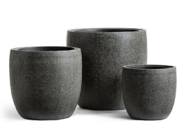 Кашпо TREEZ Effectory - Stone - Округлый конус - Тёмно-серый камень