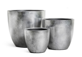 Кашпо TREEZ Effectory - Metal - Округлый конус - Серебро