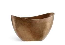 Кашпо TREEZ Effectory - Metal - Ваза-Лодка малая - Тёмное-матовое золото