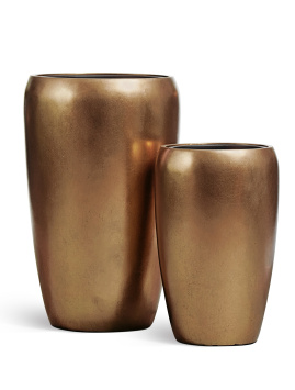 Кашпо TREEZ Effectory - Metal - Высокий округлый конус - Тёмное матовое золото