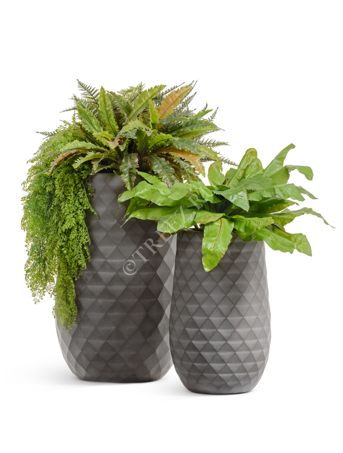 Кашпо TREEZ ERGO - Diamond - Высокая округлая чаша - Мокко фото