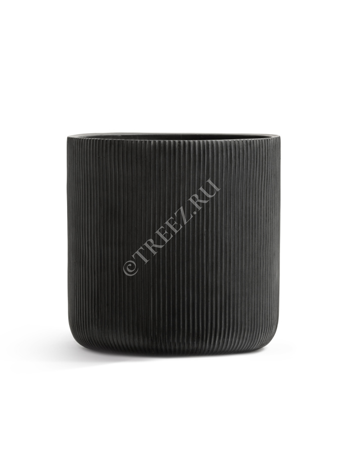 Кашпо TREEZ ERGO - Jet - Цилиндр - Антрацит фото