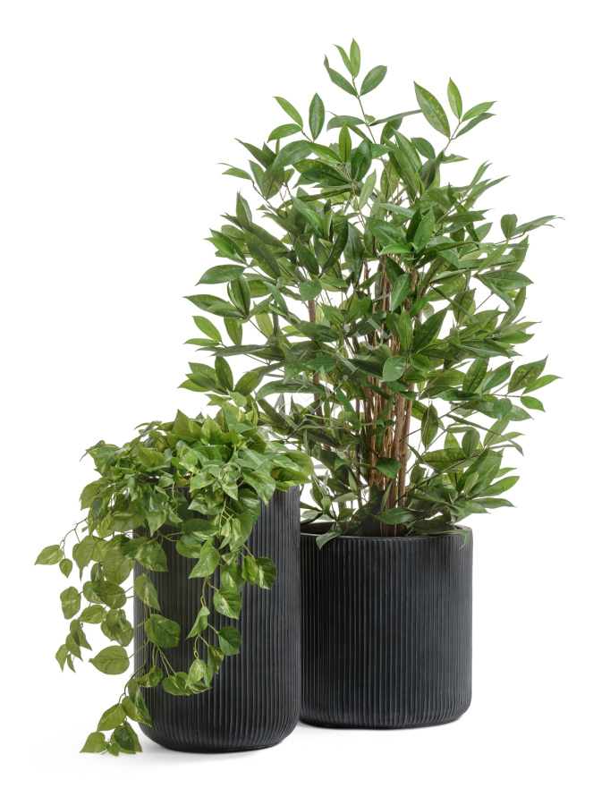 Кашпо TREEZ ERGO - Jet - Цилиндр - Антрацит фото