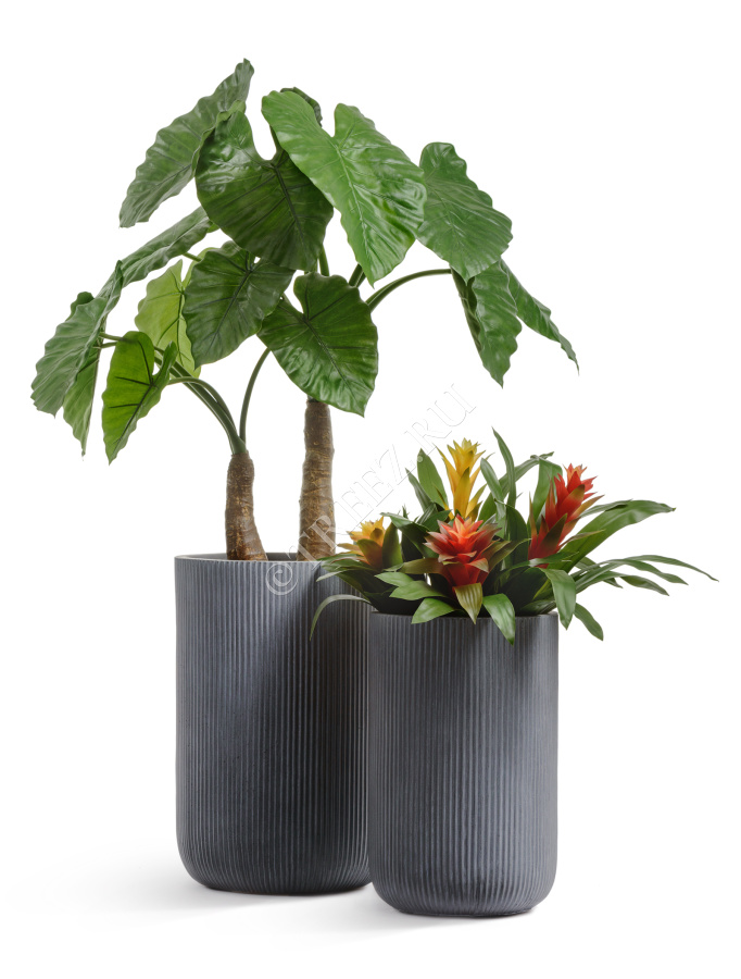 Кашпо TREEZ ERGO - Jet - Высокий цилиндр - Дымчато-серый бетон фото