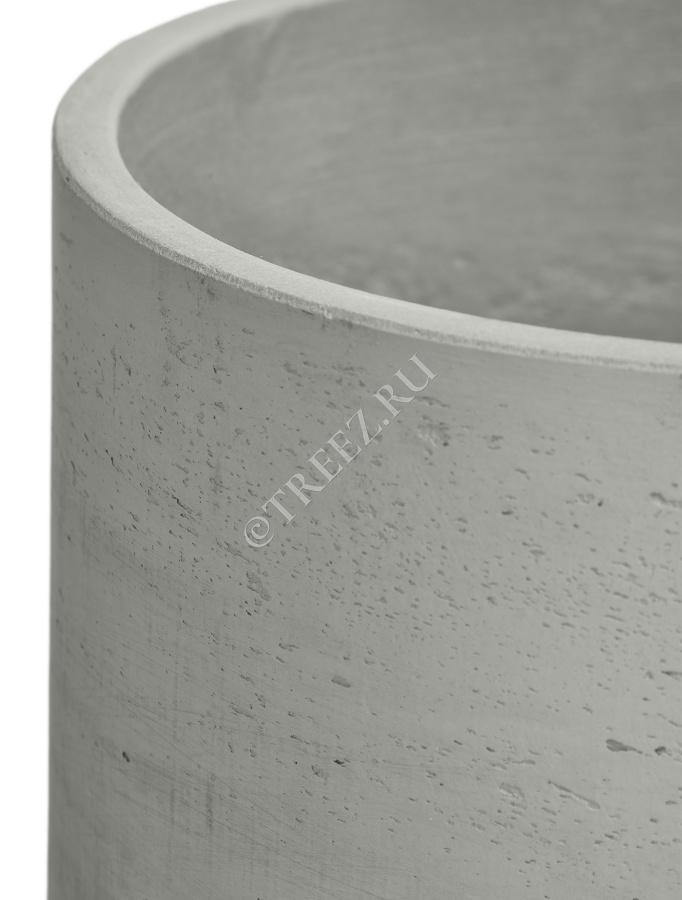 Кашпо TREEZ ERGO - Concrete - Низкий цилиндр - Светло-серый бетон фото