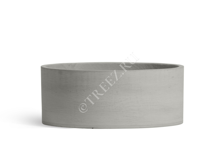 Кашпо TREEZ ERGO - Concrete - Низкий цилиндр - Светло-серый бетон фото