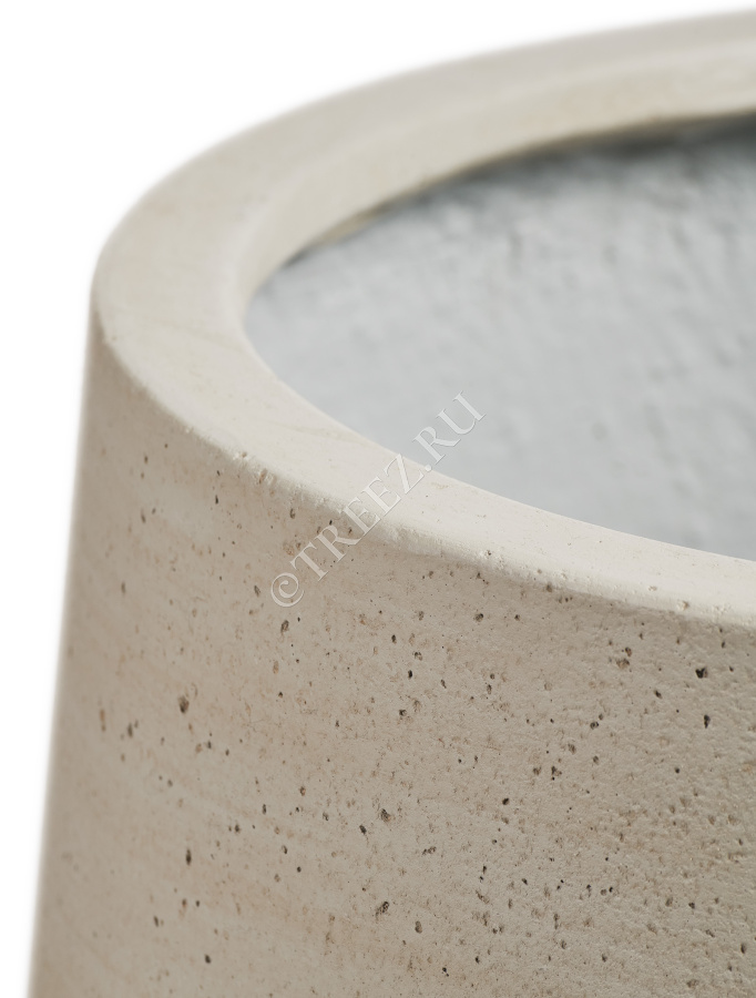 Кашпо TREEZ ERGO - Fine Rock - Высокая округлая чаша - Белый песок фото
