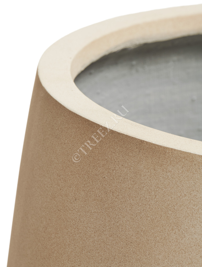 Кашпо TREEZ ERGO - Fine Rock - Чаша Cone - Песок тёплый беж фото