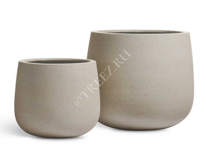 Кашпо TREEZ ERGO - Fine Rock - Design-чаша Classic - Белый песок фото