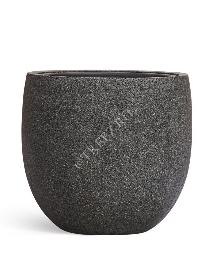 Кашпо TREEZ Effectory - Stone - Чаша classic - Тёмно-серый камень фото