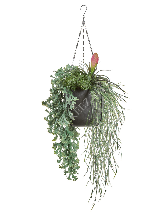 Кашпо TREEZ Effectory - Beton - Чаша подвесная - Тёмно-серый бетон фото