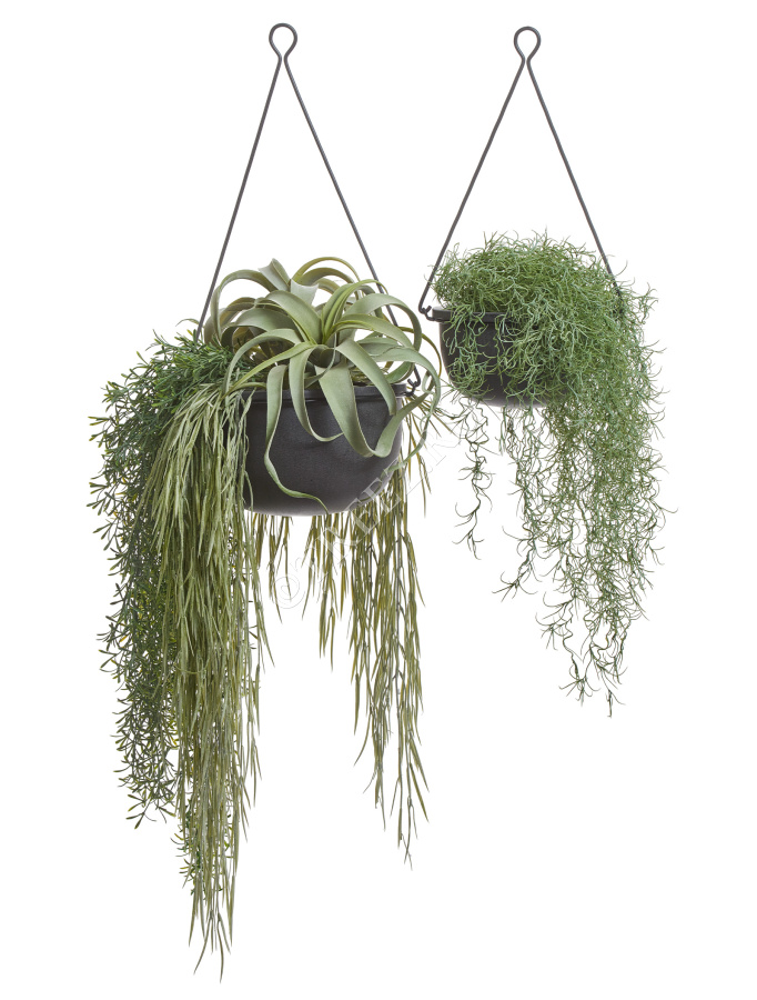 Кашпо TREEZ Effectory - Beton - Полусфера подвесная - Тёмно-серый бетон фото