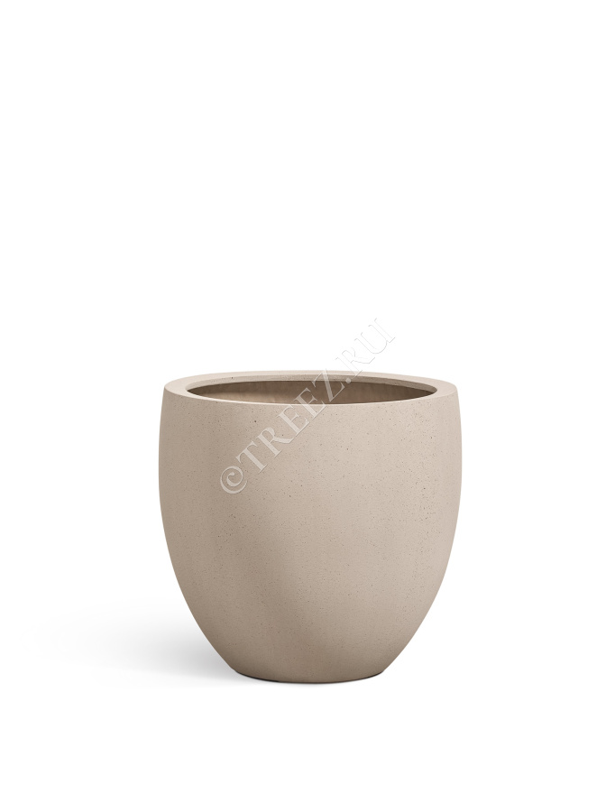 Кашпо TREEZ Effectory - Beton - Большой округлый конус - Белый песок фото