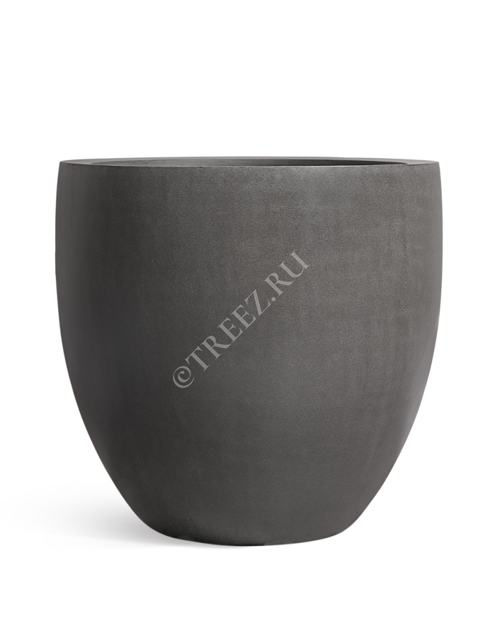 Кашпо TREEZ Effectory - Beton - Большой округлый конус - Тёмно-серый бетон фото
