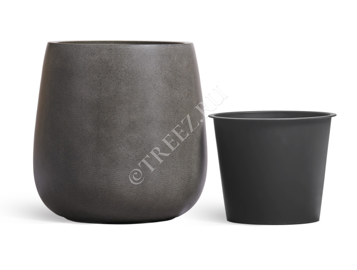 Кашпо TREEZ Effectory - Beton - Design-Чаша - Тёмно-серый бетон фото
