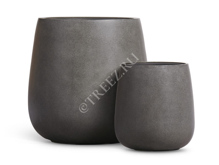 Кашпо TREEZ Effectory - Beton - Design-Чаша - Тёмно-серый бетон фото