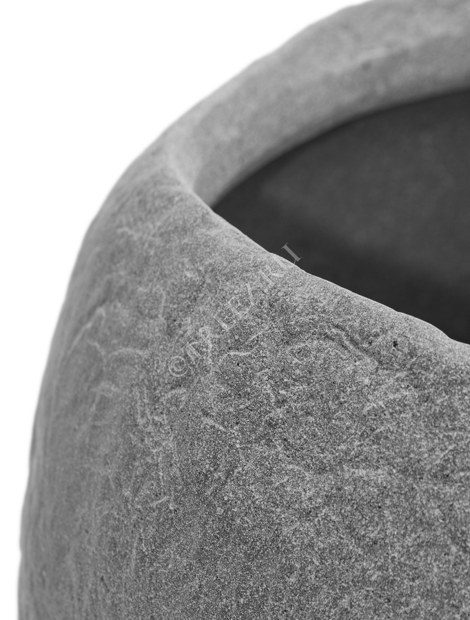 Кашпо TREEZ Effectory - Organic - Низкая чаша - Серый ледник фото