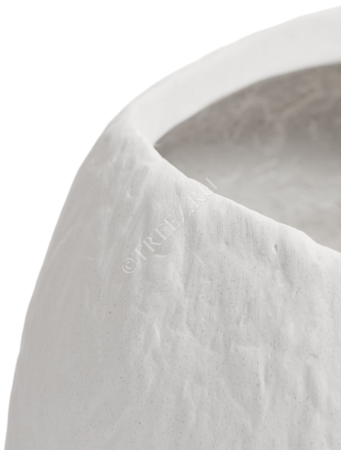 Кашпо TREEZ Effectory - Organic - Низкая чаша - Белый камень фото
