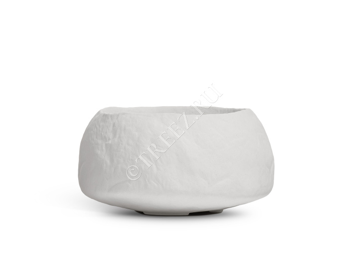 Кашпо TREEZ Effectory - Organic - Низкая чаша - Белый камень фото