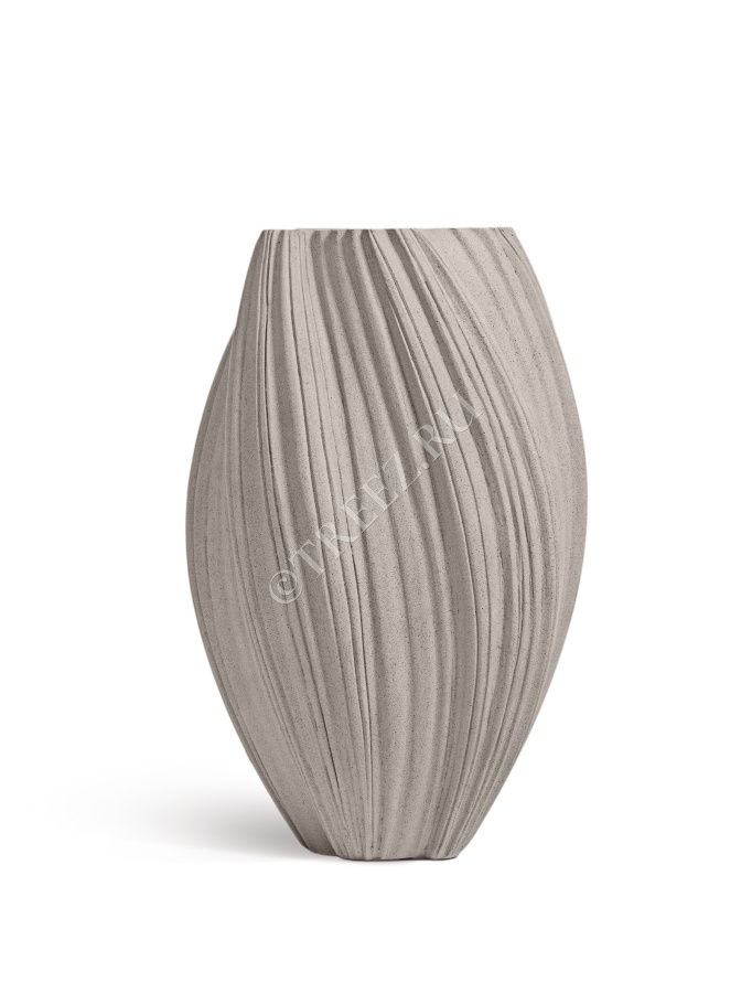 Кашпо TREEZ Effectory - Dune - Высокая Design-ваза - Белый песок фото