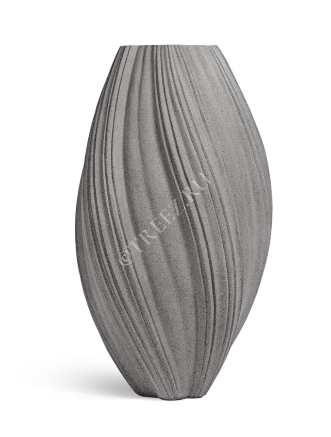 Кашпо TREEZ Effectory - Dune - Высокая Design-ваза - Дымчато-серый песок фото