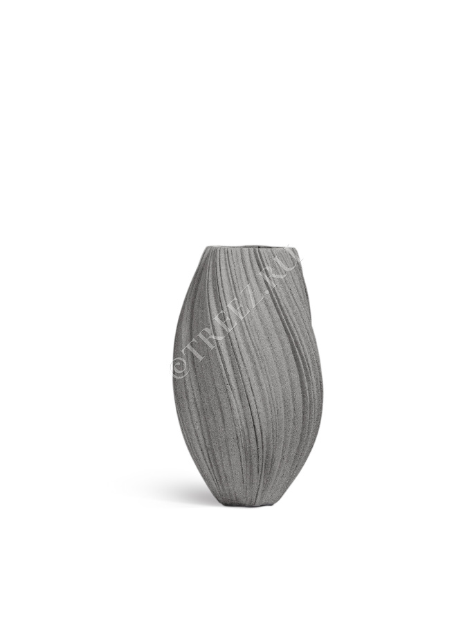 Кашпо TREEZ Effectory - Dune - Высокая Design-ваза - Дымчато-серый песок фото