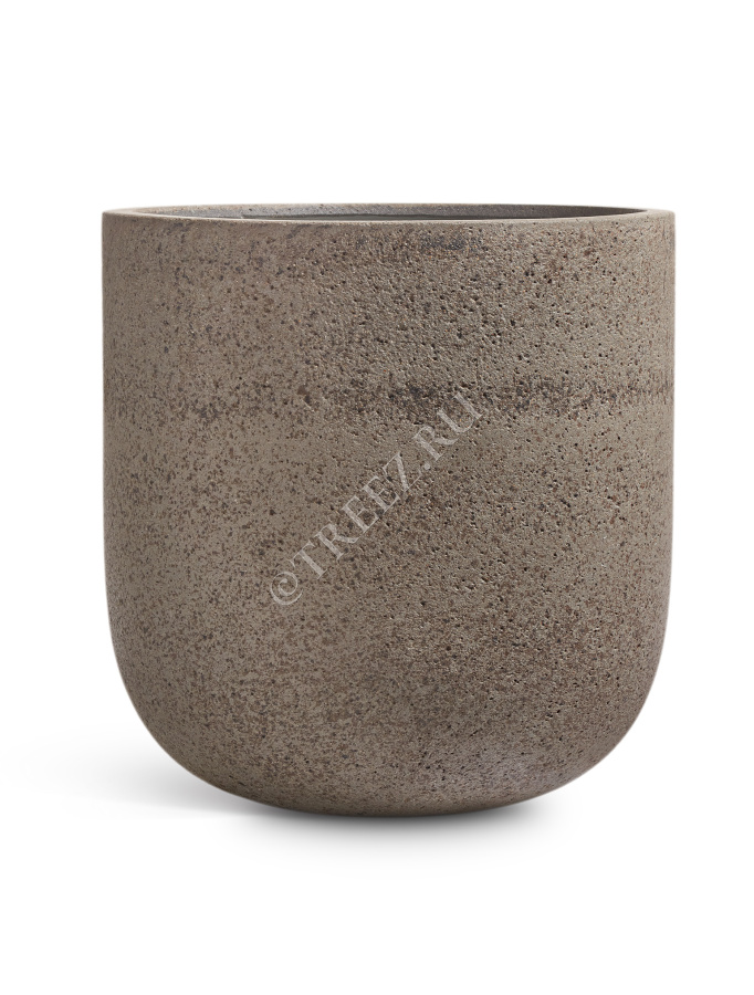 Кашпо TREEZ ERGO - Hard Rock - Цилиндрическая Чаша - Песок серый беж фото