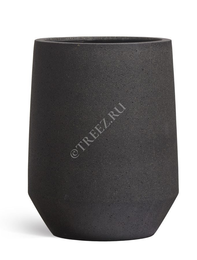 Кашпо TREEZ ERGO - Hard Rock - Высокая трапециевидная чаша - Чёрный песок фото