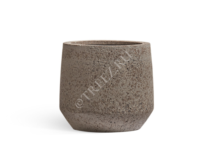Кашпо TREEZ ERGO - Hard Rock - Трапециевидная чаша - Песок серый беж фото