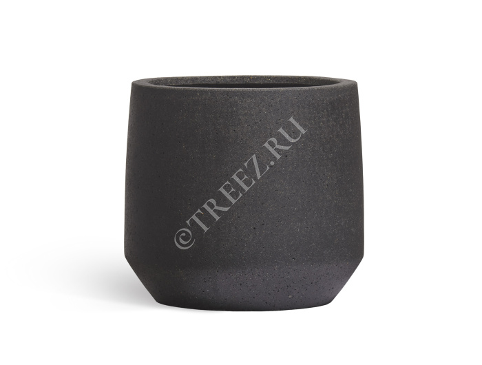 Кашпо TREEZ ERGO - Hard Rock - Трапециевидная чаша - Чёрный песок фото