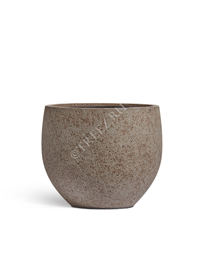 Кашпо TREEZ ERGO - Hard Rock - Сферическая чаша - Песок серый беж фото