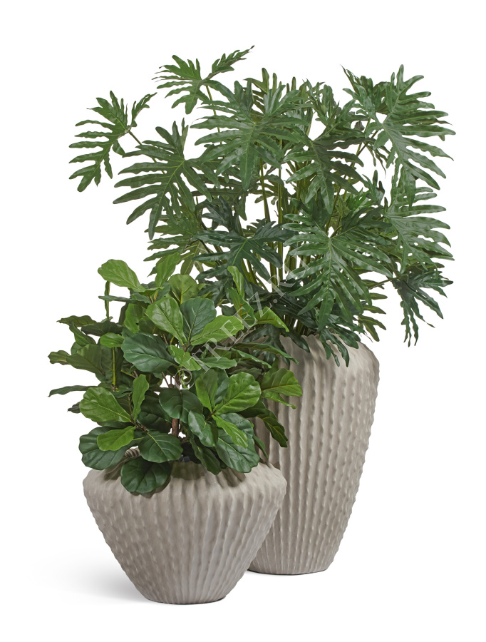 Кашпо TREEZ Effectory - Moho - Высокий Design-конус - Белый песок фото