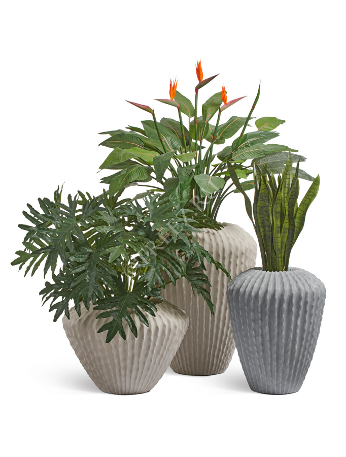 Кашпо TREEZ Effectory - Moho - Высокий Design-конус - Белый песок фото