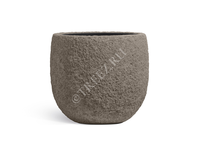 Кашпо TREEZ Effectory - Terra - Чаша classic - Серый беж фото