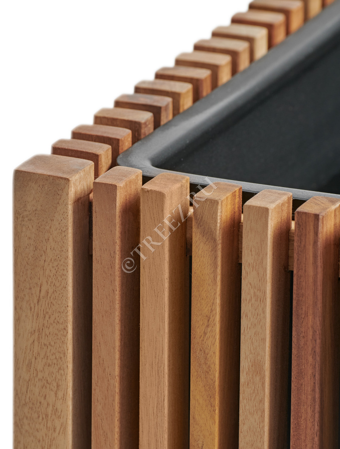 Кашпо TREEZ Effectory - Timberline - Высокий дивайдер - Тёмное дерево фото