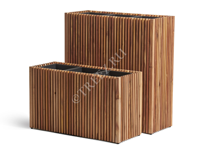 Кашпо TREEZ Effectory - Timberline - Высокий дивайдер - Тёмное дерево фото