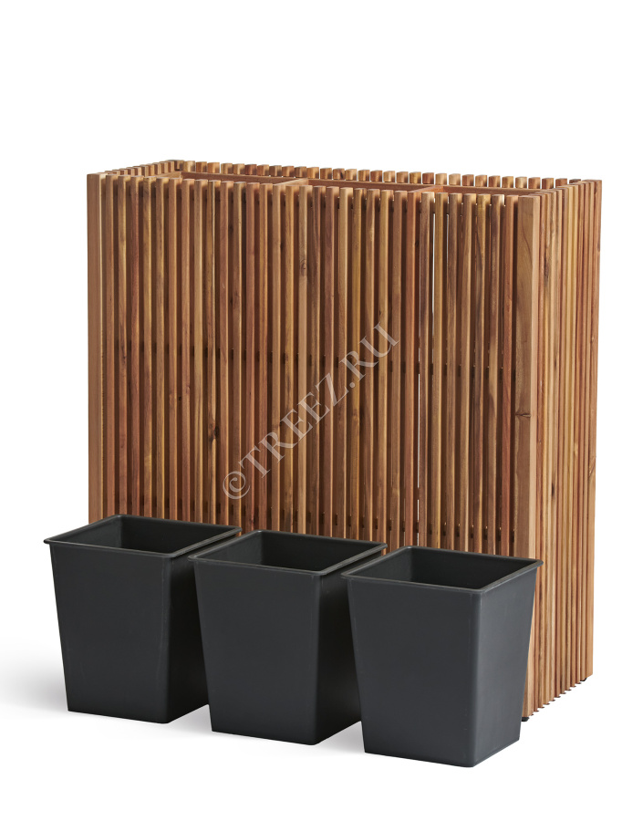 Кашпо TREEZ Effectory - Timberline - Высокий дивайдер - Тёмное дерево фото
