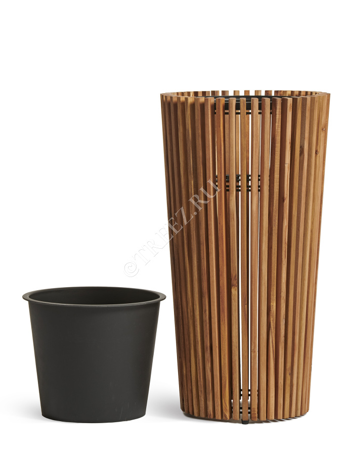 Кашпо TREEZ Effectory - Timberline - Высокий конус - Тёмное дерево фото