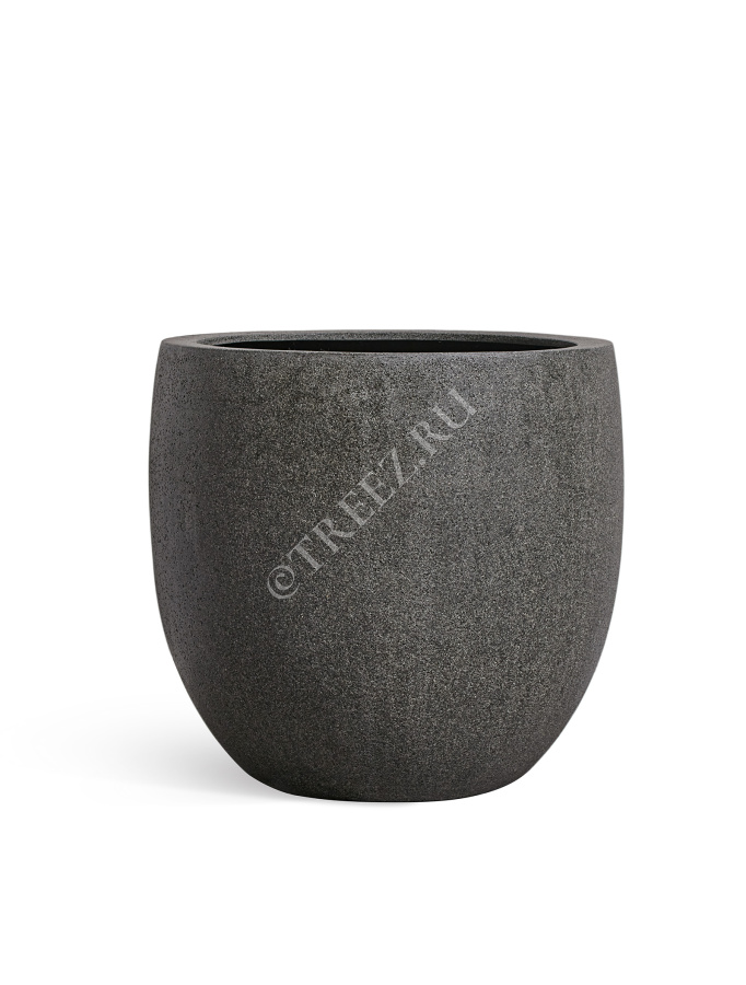Кашпо TREEZ Effectory - Stone - Большой округлый конус - Тёмно-серый камень фото