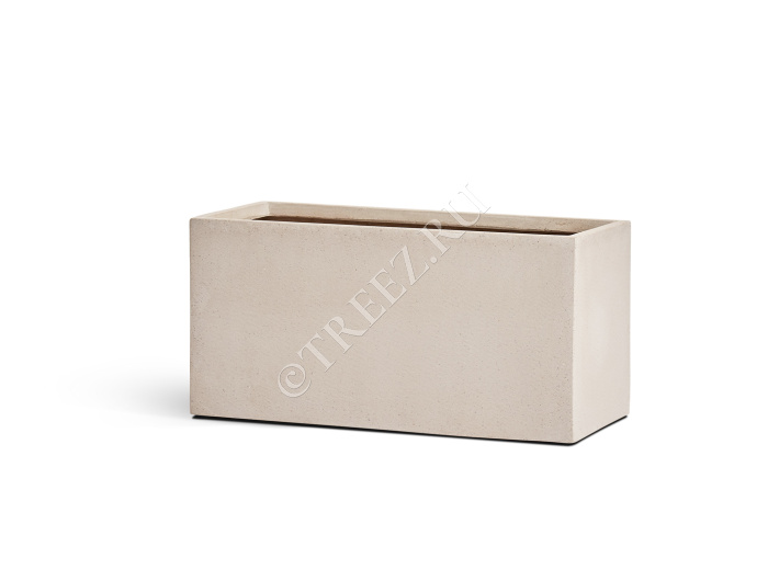 Кашпо TREEZ Effectory - Beton - Низкий прямоугольник - Белый песок фото