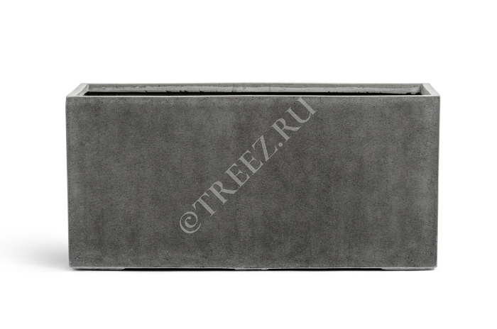 Кашпо TREEZ Effectory - Beton - Низкий прямоугольник - Тёмно-серый бетон фото