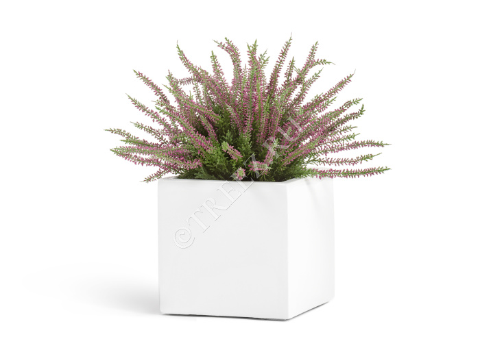 Кашпо TREEZ Effectory - Gloss - Куб - Белый глянцевый лак фото